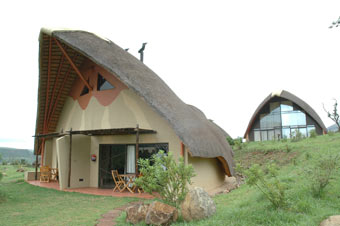 Outside one of the rooms