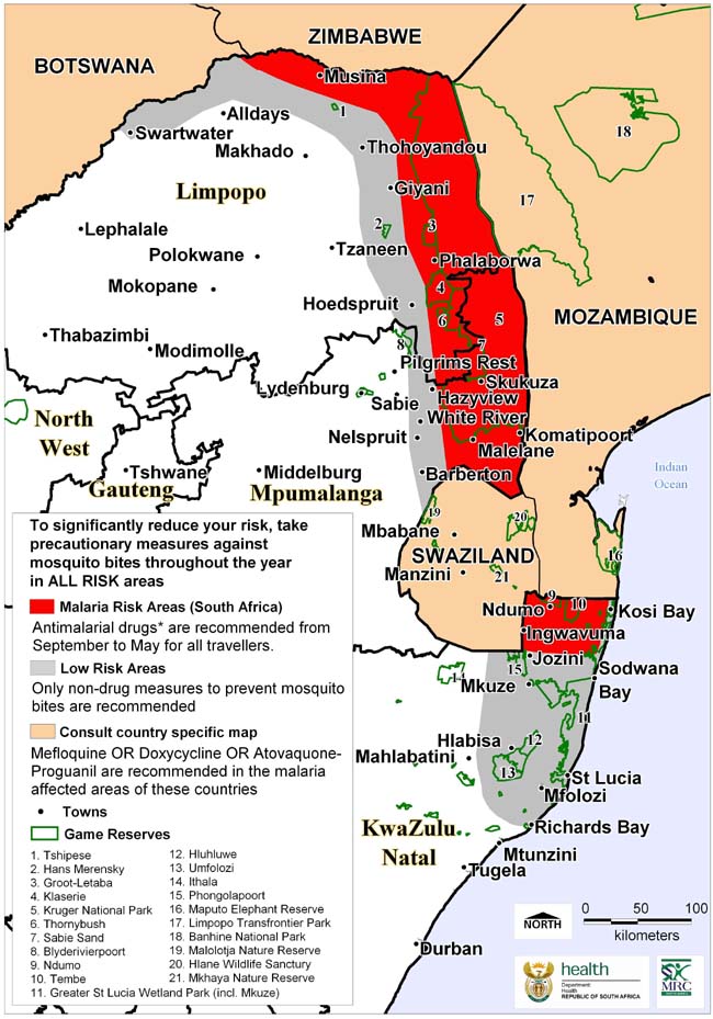 Malaria Risk in South Africa 2007