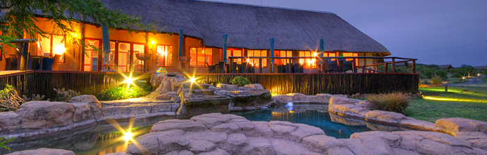 Main Lodge evening Springbok Lodge Nambiti Game Reserve Luxury Safari Tented Lodge KwaZulu-Natal South Africa