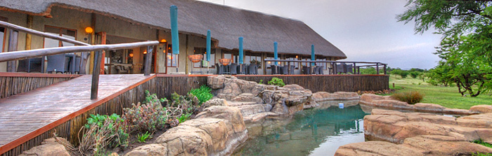 Main Lodge swimming pool deck Nambiti Springbok Lodge Nambiti Private Game Reserve Luxury Tented Suites