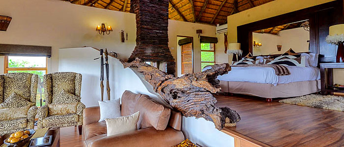 Presidential Suite Lounge dedroom Luxury Lodge Umzolozolo Private Safari Lodge Nambiti Private Game Reserve KwaZulu-Natal South Africa