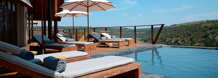 Main Lodge Deck Swimming Pool Esiweni Luxury Safari Lodge Nambiti Private Game Reserve